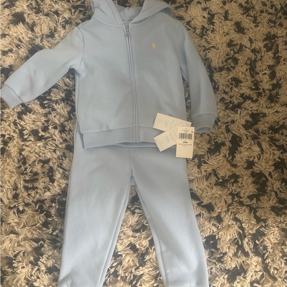 Kids Blue POLO Hoodie and Pants Set